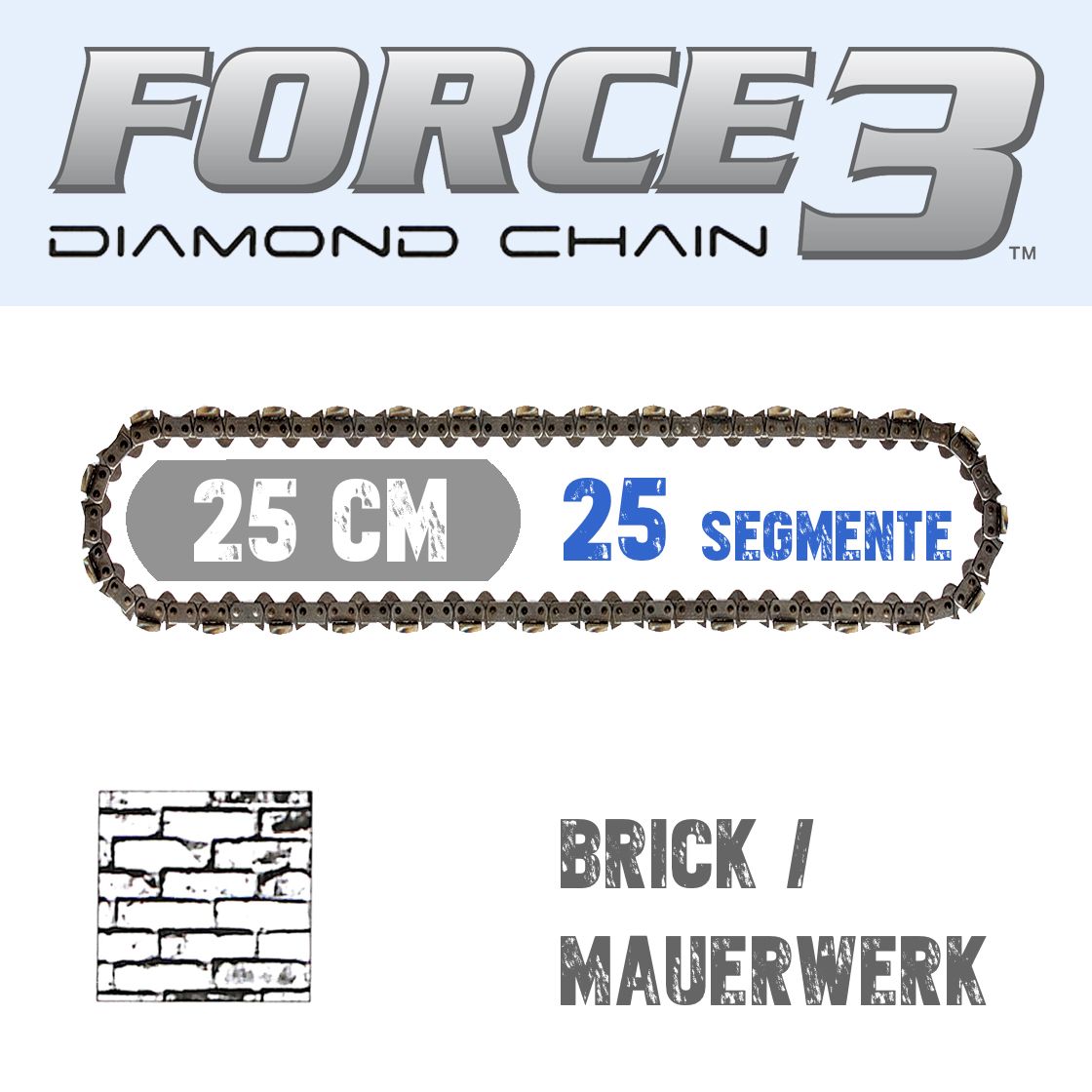 ICS-F-ABR-L25-S25 F3 Diamantkette 25 cm ABRASIV (Def)