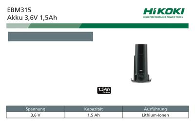 h-326299 Wechselakku 3,6V EBM315 1,5 Ah (1 Detail1)