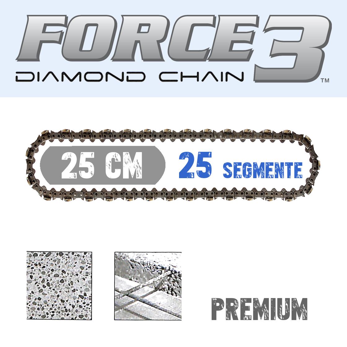 ICS-F-PREM-L25-S25 F3 Diamantkette 25 cm PREMIUM (Def)