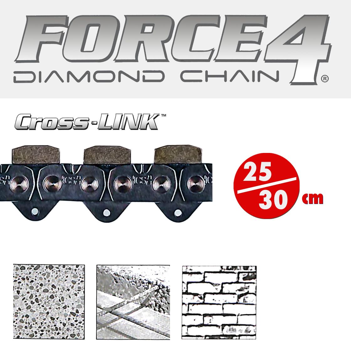 ics-PF25CL F4 Diamantkette 25/30cm CROSSLINK (Def)